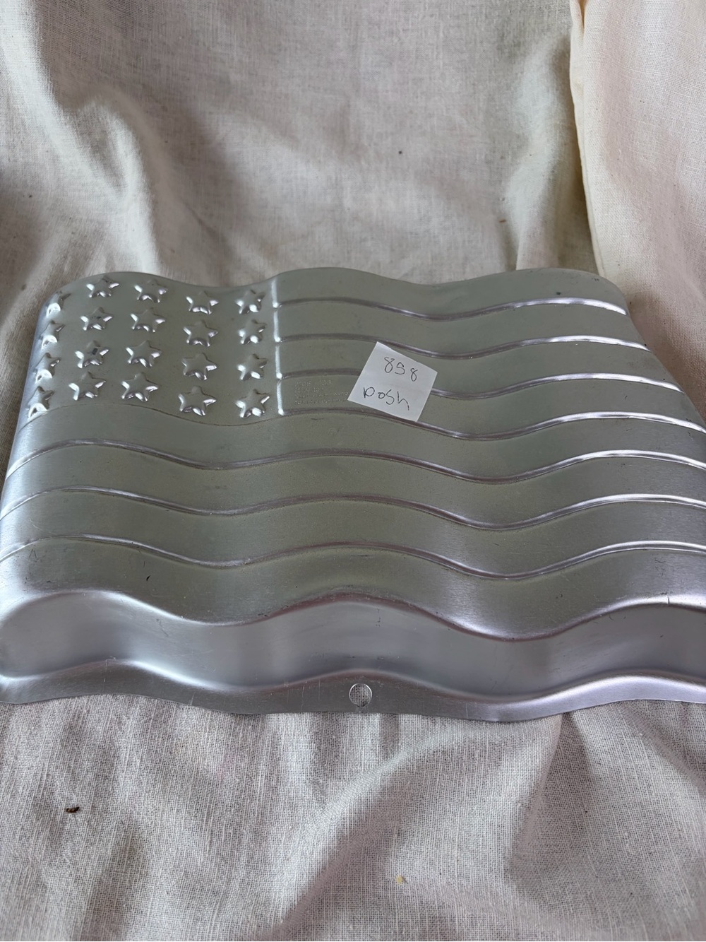 Silver American Flag Cake Pan - Decorative Home Kitchen Bakeware